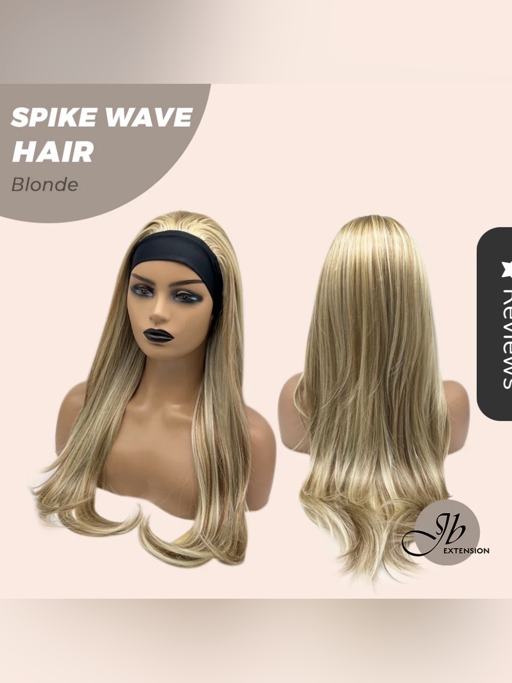 JB Extension Spike Wave Headband Wig Blonde - Price Firm